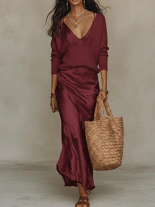 Solène | Vestido lencero y conjunto de punto