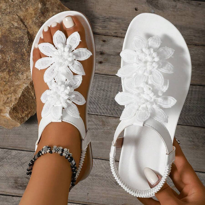 Fiorella | Sandalias Ortopédicas con Flores Aplicadas