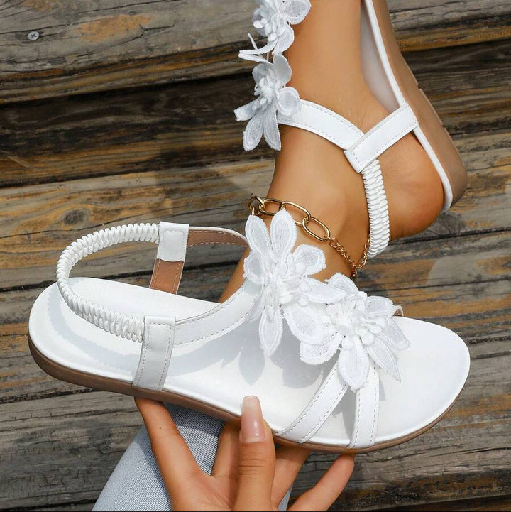 Fiorella | Sandalias Ortopédicas con Flores Aplicadas