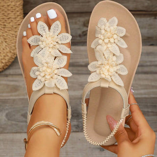 Fiorella | Sandalias Ortopédicas con Flores Aplicadas