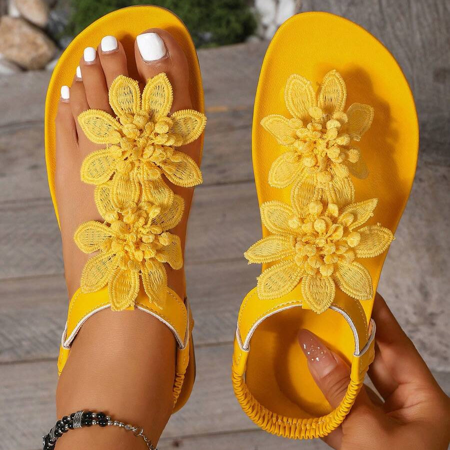 Fiorella | Sandalias Ortopédicas con Flores Aplicadas