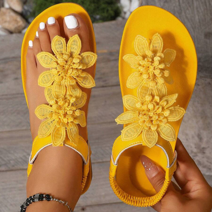 Fiorella | Sandalias Ortopédicas con Flores Aplicadas
