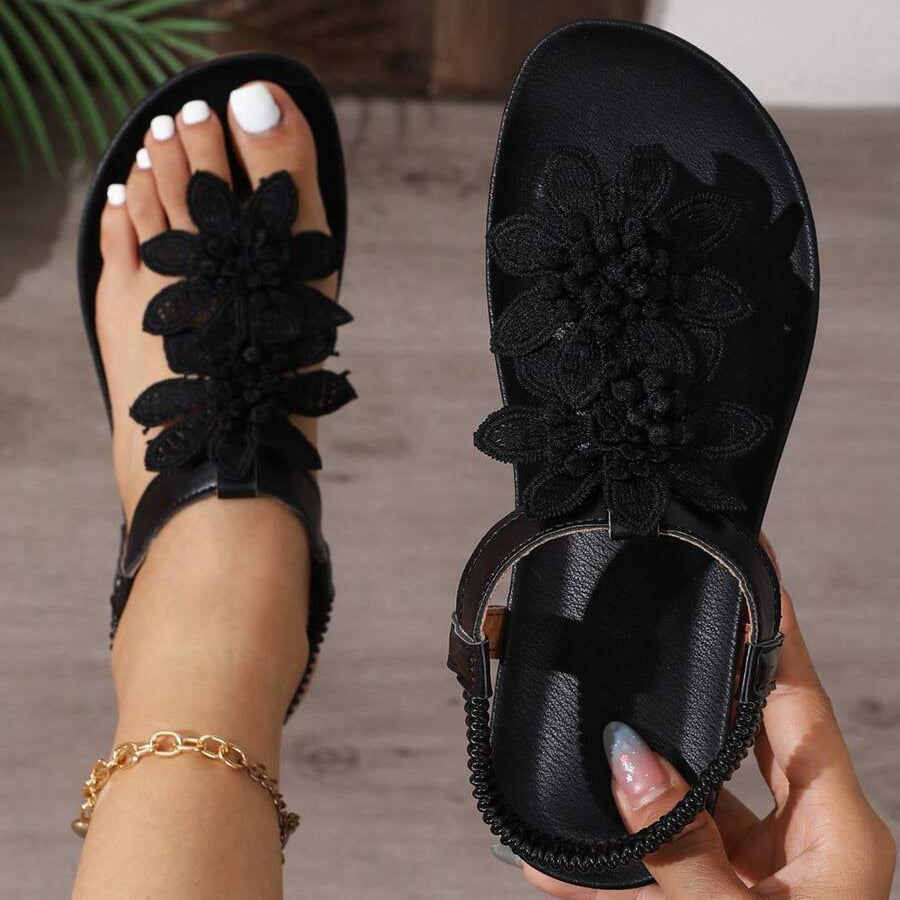 Fiorella | Sandalias Ortopédicas con Flores Aplicadas