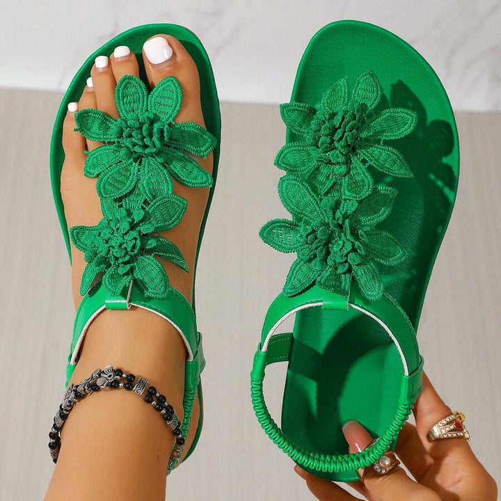 Fiorella | Sandalias Ortopédicas con Flores Aplicadas