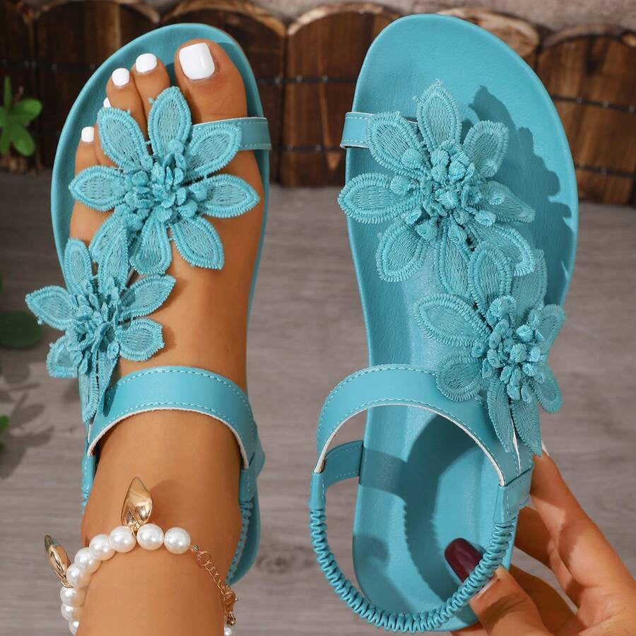 Fiorella | Sandalias Ortopédicas con Flores Aplicadas