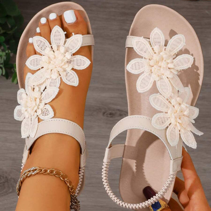 Fiorella | Sandalias Ortopédicas con Flores Aplicadas