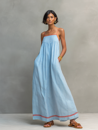 Vestido Amalfi – Maxi de Rayas Mediterráneo