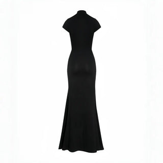 Andrea - Vestido maxi negro con abertura