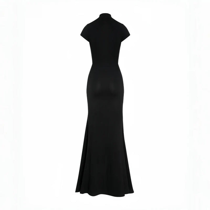 Andrea - Vestido maxi negro con abertura