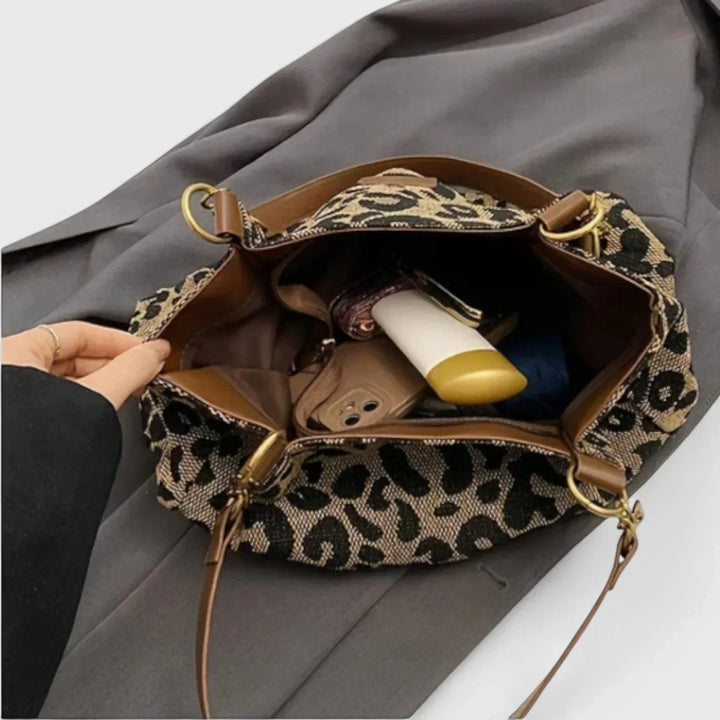 Valeria - Bolso grande con elegante estampado de leopardo