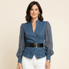 Alexia | Top vaquero con mangas ligeras de chiffon