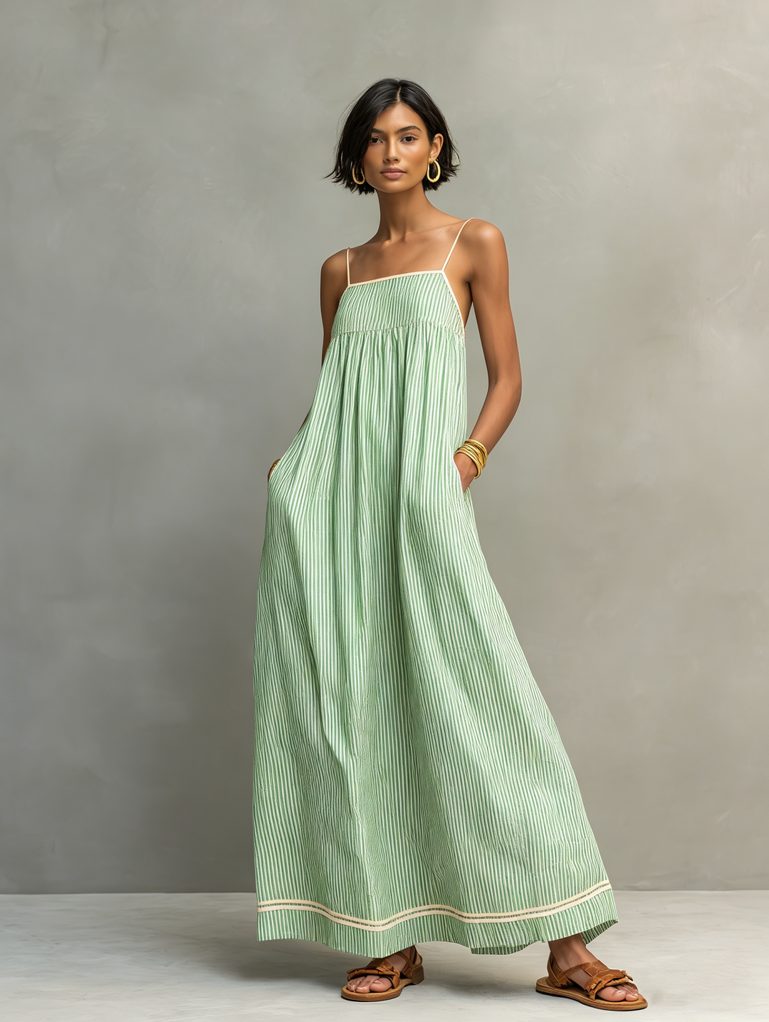 Vestido Amalfi – Maxi de Rayas Mediterráneo