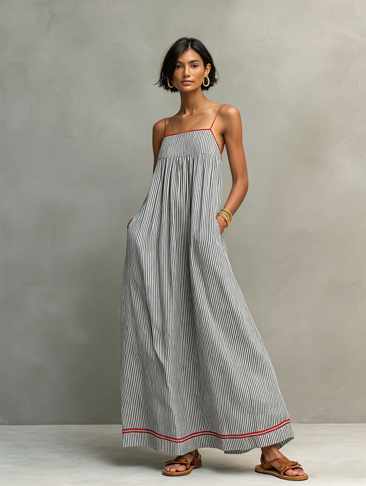 Vestido Amalfi – Maxi de Rayas Mediterráneo