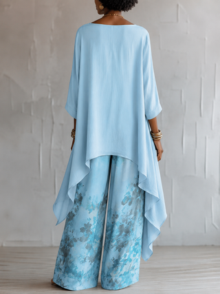 Ida | Conjunto de dos piezas aireado con pantalón floral