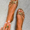 Sandalias metálicas brillantes con tiras