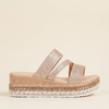 Sabela - Sandalias doradas de cuña elegantes