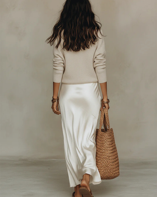 Solène | Vestido lencero y conjunto de punto