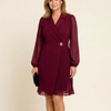 Jimena - Vestido con solapas con diseño plisado