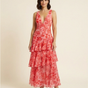 Maya - Vestido largo floral con volantes