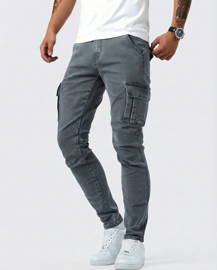 Pantalón Cargo Marino Elástico