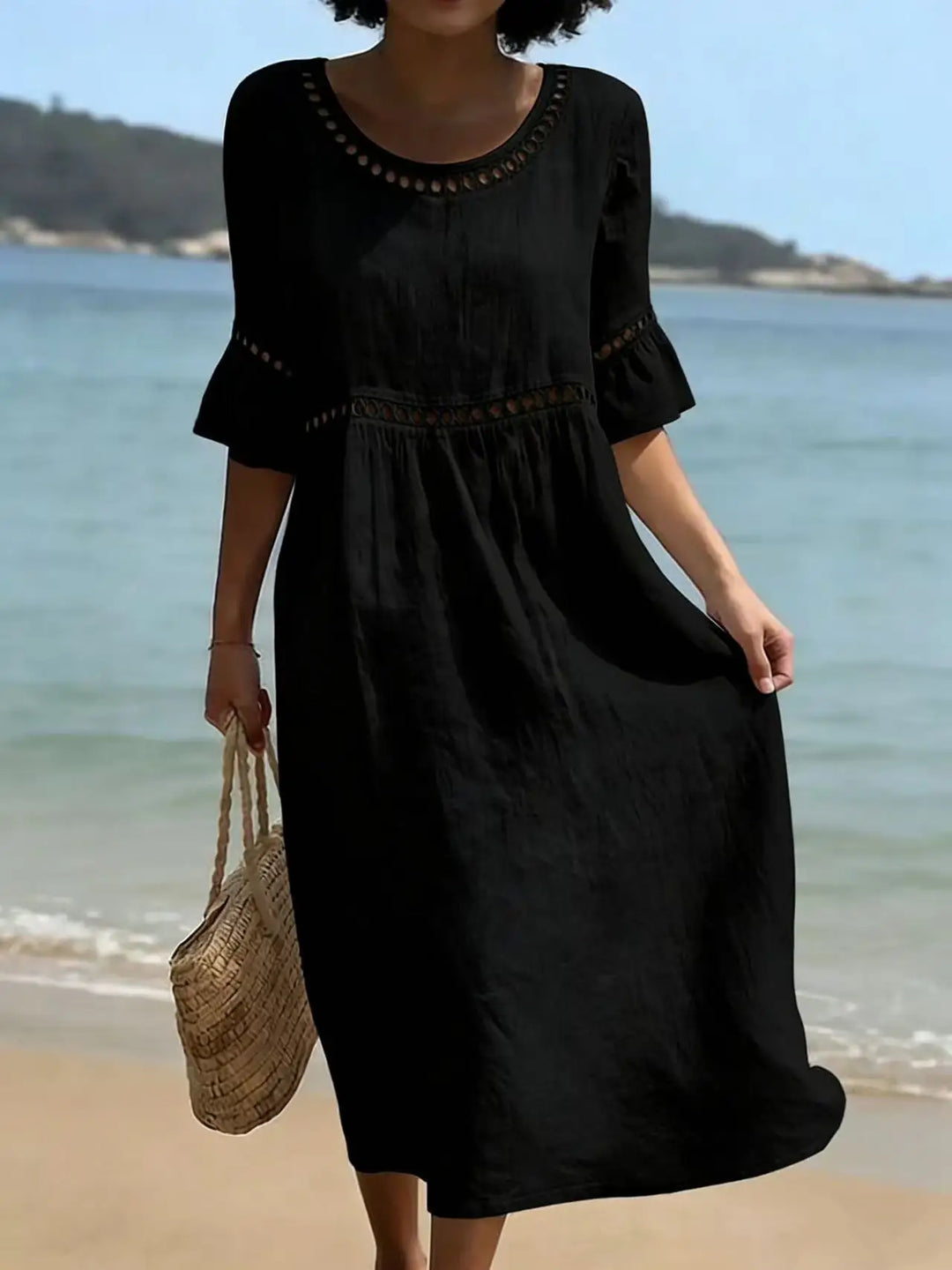 Enora - Vestido largo efecto vientre plano