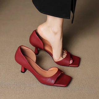 Valentina - Tacones de puntera cuadrada