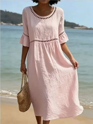 Enora - Vestido largo efecto vientre plano