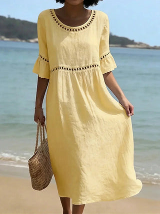 Enora - Vestido largo efecto vientre plano