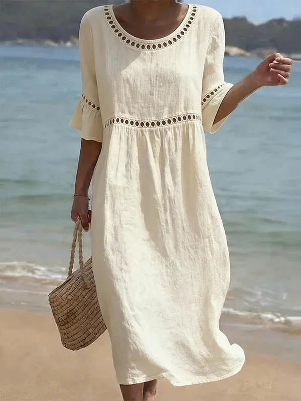 Enora - Vestido largo efecto vientre plano
