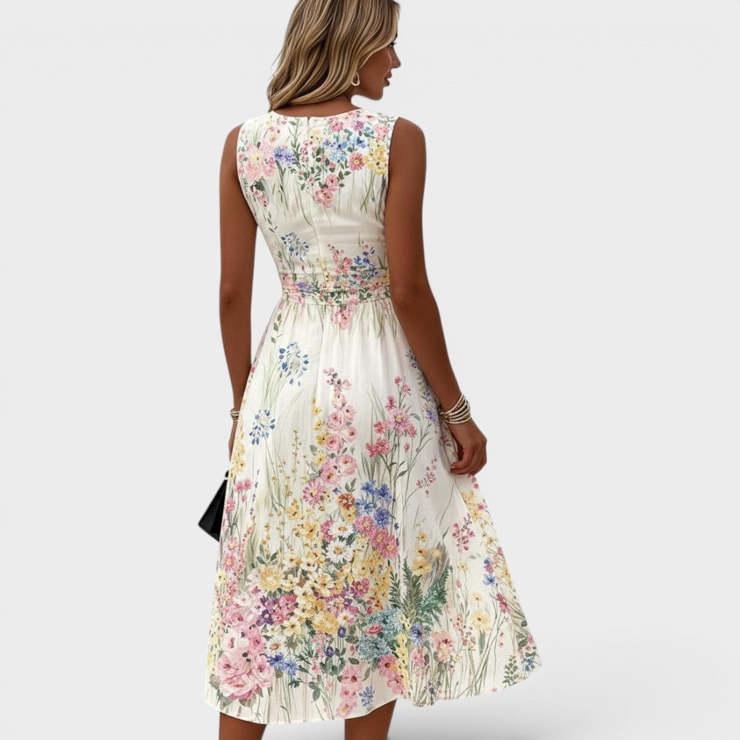 Teresa | Vestido midi floral sin mangas