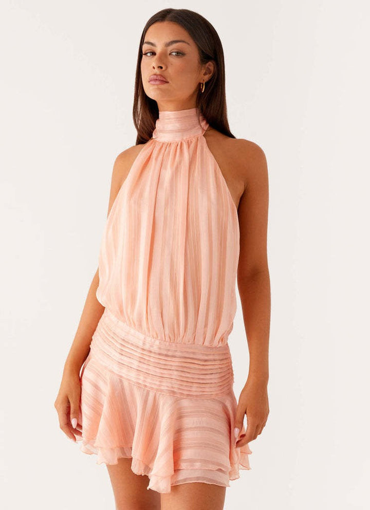 Elia - Mini vestido casual con escote halter