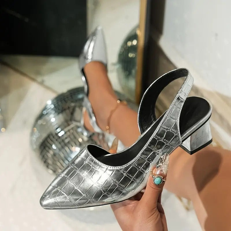 Olga - Zapatos con tacón cuadrado elegante