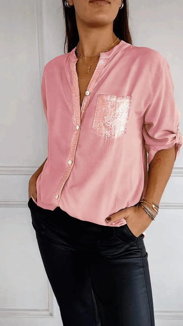 Leire - Camisa con lentejuelas