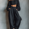 Tess™ | Conjunto de hombros al descubierto con pantalón ancho