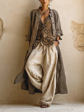 Giulia | Conjunto bohemio fluido con capas