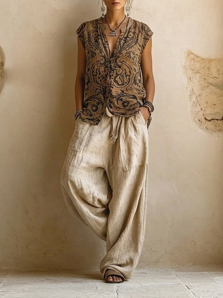 Giulia | Conjunto bohemio fluido con capas