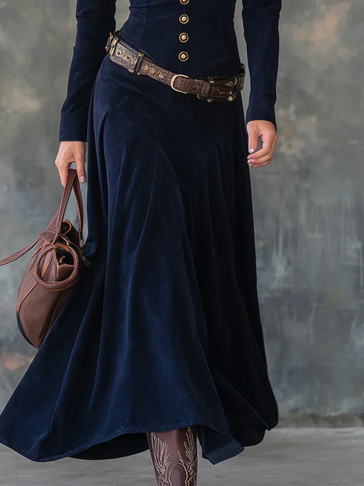 Mila – Vestido largo efecto ante