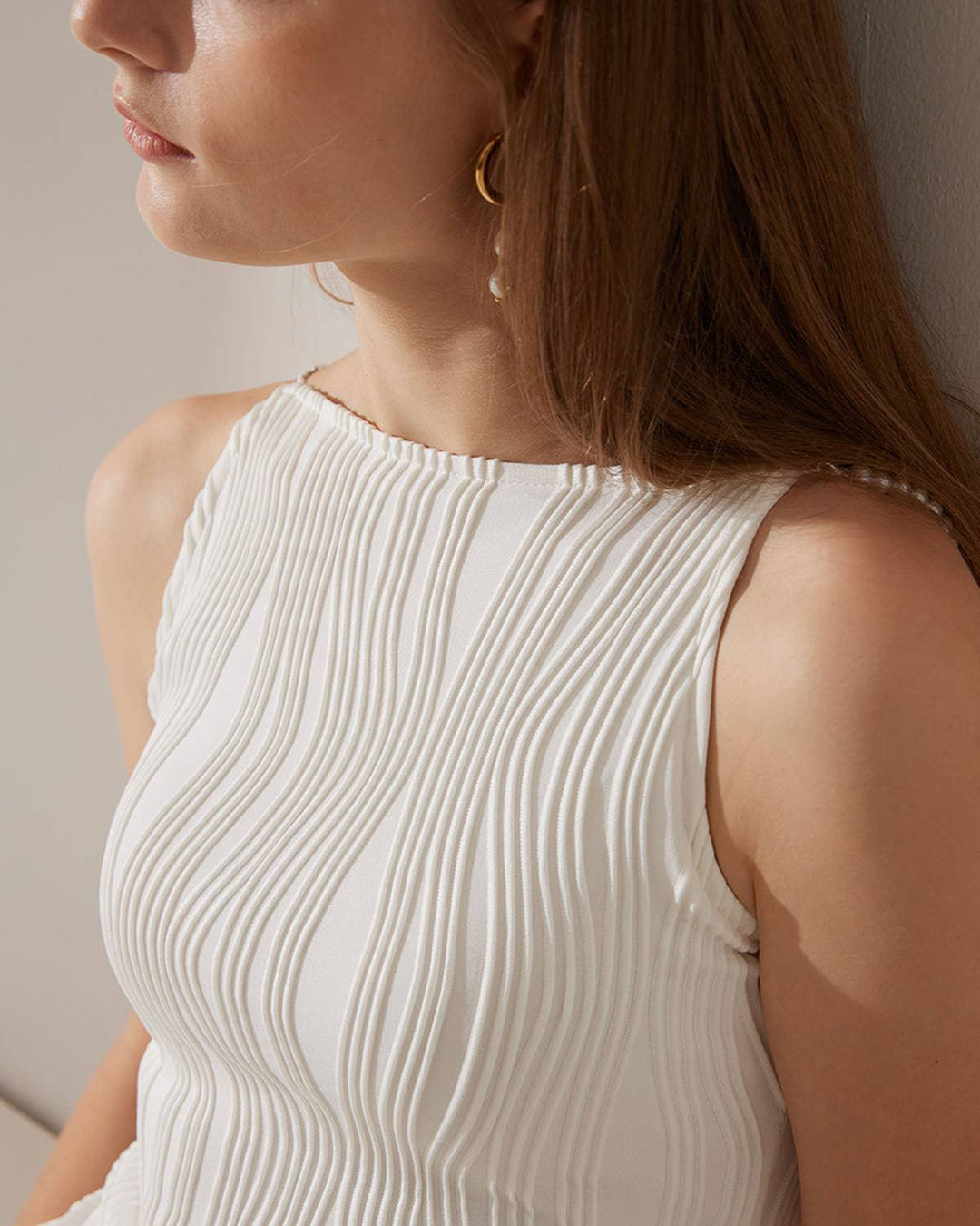 El vestido camisero con textura de ondas de agua