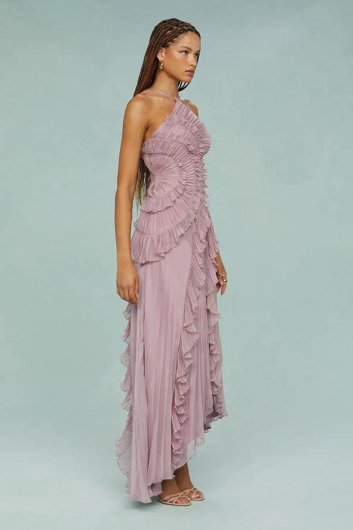 Isadora - Vestido largo cruzado con estampado romántico