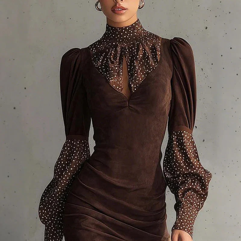 Vera - Minivestido elegante con contrastes de lunares