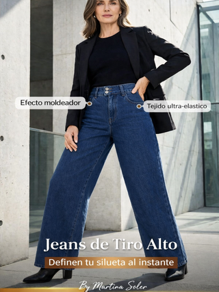 Vaqueros de mujer de cintura alta y pierna ancha