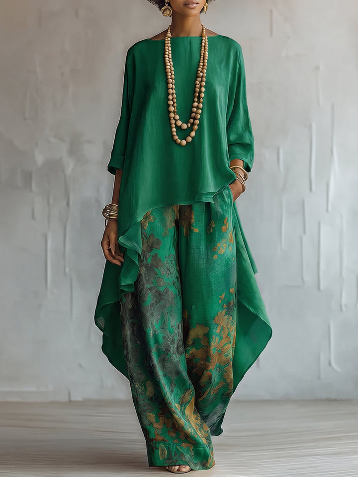 Ida | Conjunto de dos piezas aireado con pantalón floral