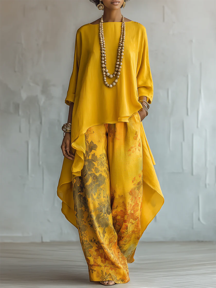 Ida | Conjunto de dos piezas aireado con pantalón floral