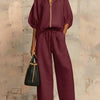 Alba | Conjunto de dos piezas: Camisa de estilo relajado y pantalón de pernera ancha