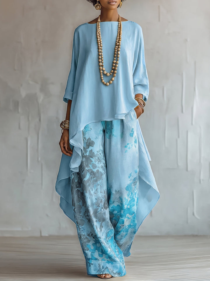 Ida | Conjunto de dos piezas aireado con pantalón floral
