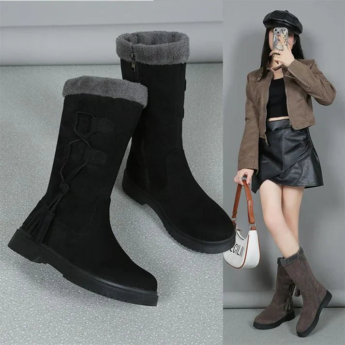 Lidia - Botas de invierno con suela gruesa y forro cálido