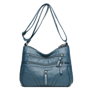 Clara - Bolso bandolera moderno con múltiples cremalleras y correa ajustable