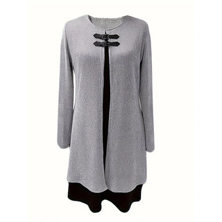 Clara - Vestido en línea A con efecto dos piezas