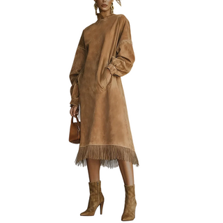 Teresa – Vestido fluido de ante sintético