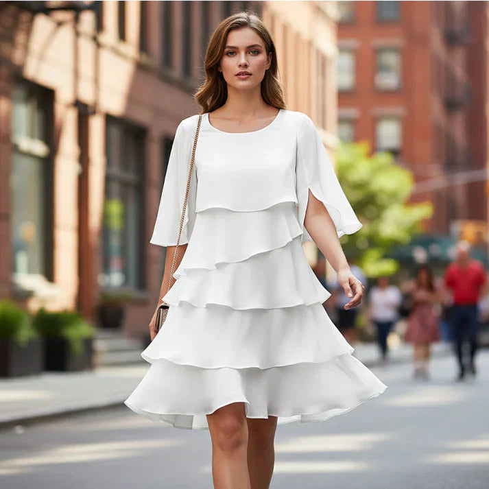 Brisa - Vestido elegante de capas y volantes